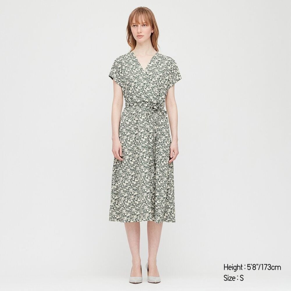 UNIQLO WOMEN Joy Of Print Crepe Jersey Wrap Dress